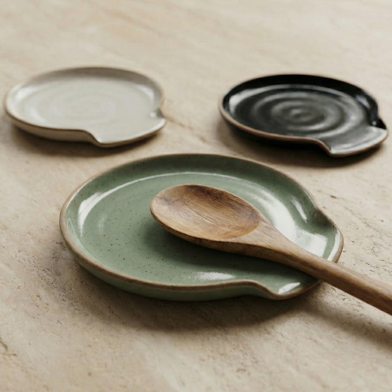 KIBAGA Beautiful Ceramic Spoon Rest for Stove Top - Perfectly Sized Spoon Holder for Your Kitchen Countertop - Easy to Clean and Dishwasher Safe, Perfect Addition to Any Kitchen Counter for Everyday Cooking - Image 1