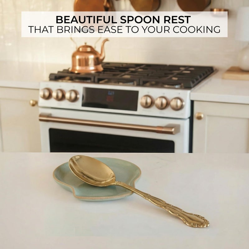 KIBAGA Beautiful Ceramic Spoon Rest for Stove Top - Perfectly Sized Spoon Holder for Your Kitchen Countertop - Easy to Clean and Dishwasher Safe, Perfect Addition to Any Kitchen Counter for Everyday Cooking - Image 4