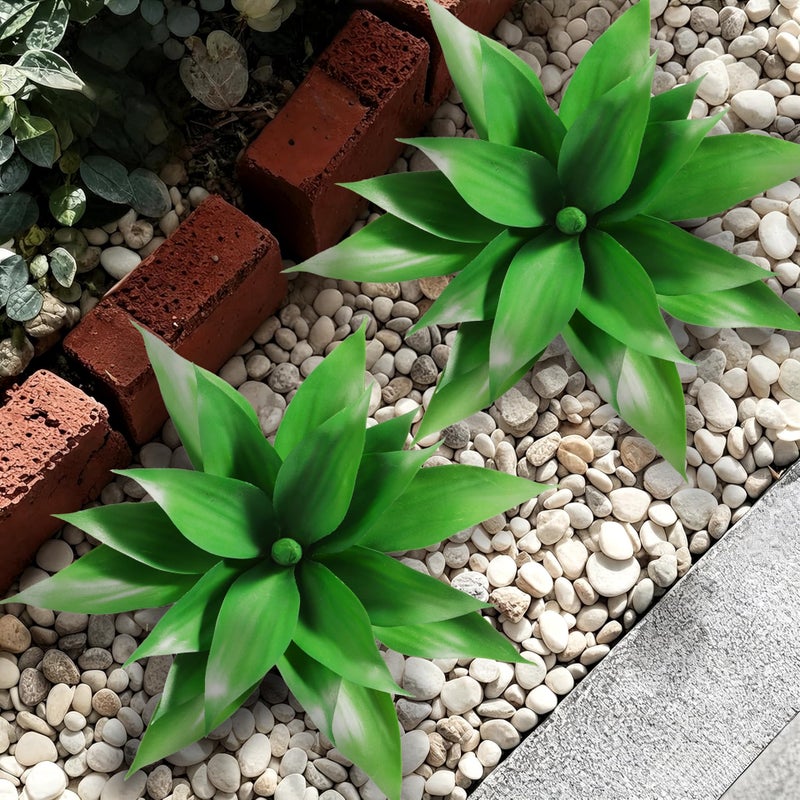 Ttranewsoo Fake Plants Artificial Agave PlantsLarge UV Resistant Fake Agave Planters for Indoor and Outdoor Decorating Tropical Plant Succulents Greenery Indoor Decor2Pack Light Green 138 - Image 2