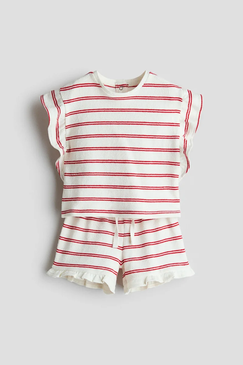 اتش اند ام طقم قطني بطبعات مكون من قطعتين