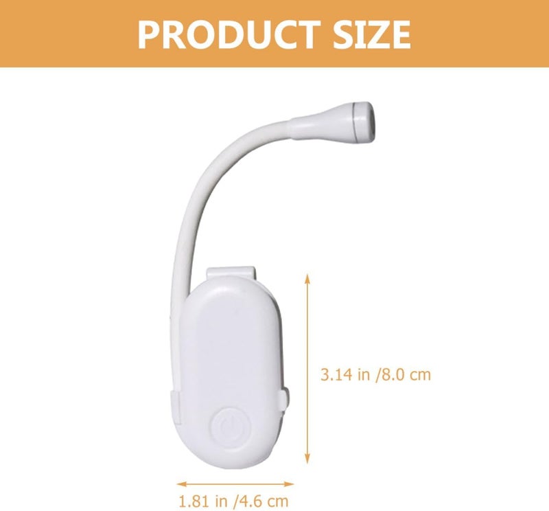 SHOWERORO LED Book Light Rechargeable Clip-on Reading Lamp Dimmable Flexible Mini USB Charging Light for Bedside Study and Dormitory Use - Image 2