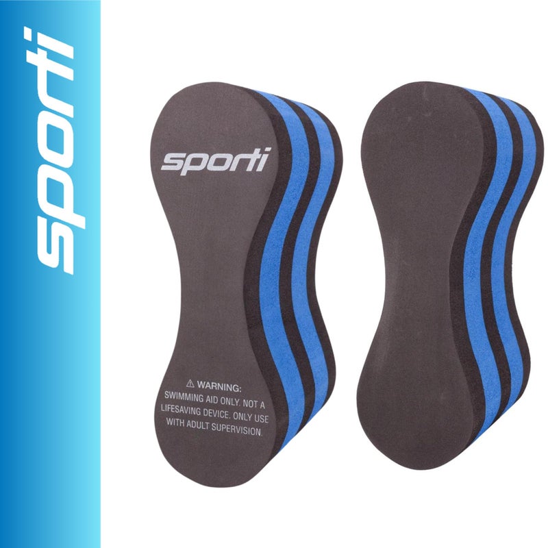 Sporti Pull Buoy for Women & Men Competitive, Swim Trainer Gears, Swim Buoy for Lap Swimming, EVA 5-Layer Pull Buoy Leg Float - Black/Blue - Image 1
