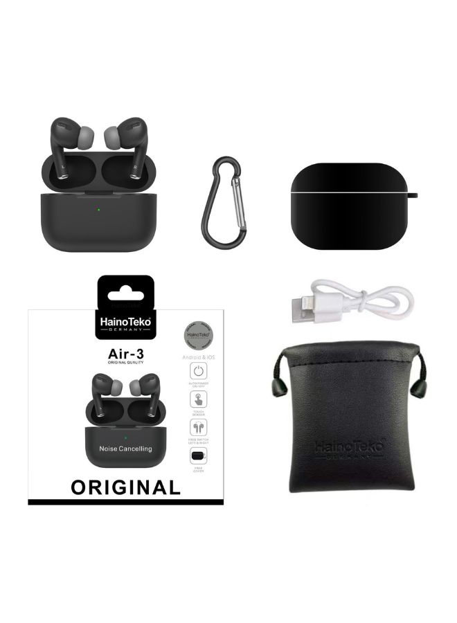 Haino Teko Original Quality Air-3 Wireless In-Ear Bluetooth For iPhones And Androids Black, Haino Teko Air 3 Wireless Earphone - Image 1
