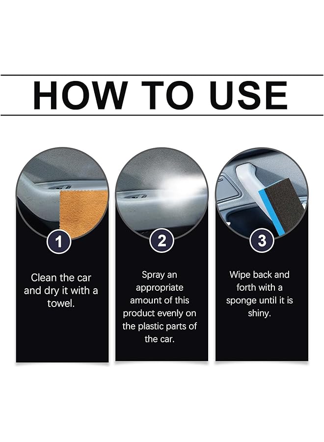 KASTWAVE Plastic Restorer For Cars, Ceramic Restorer For Black Plastic Trim, Dashboard, Bumpers & Rubber, Long-Lasting Plastic Repair For Trim, Buff For Shine, 120Ml - Image 5