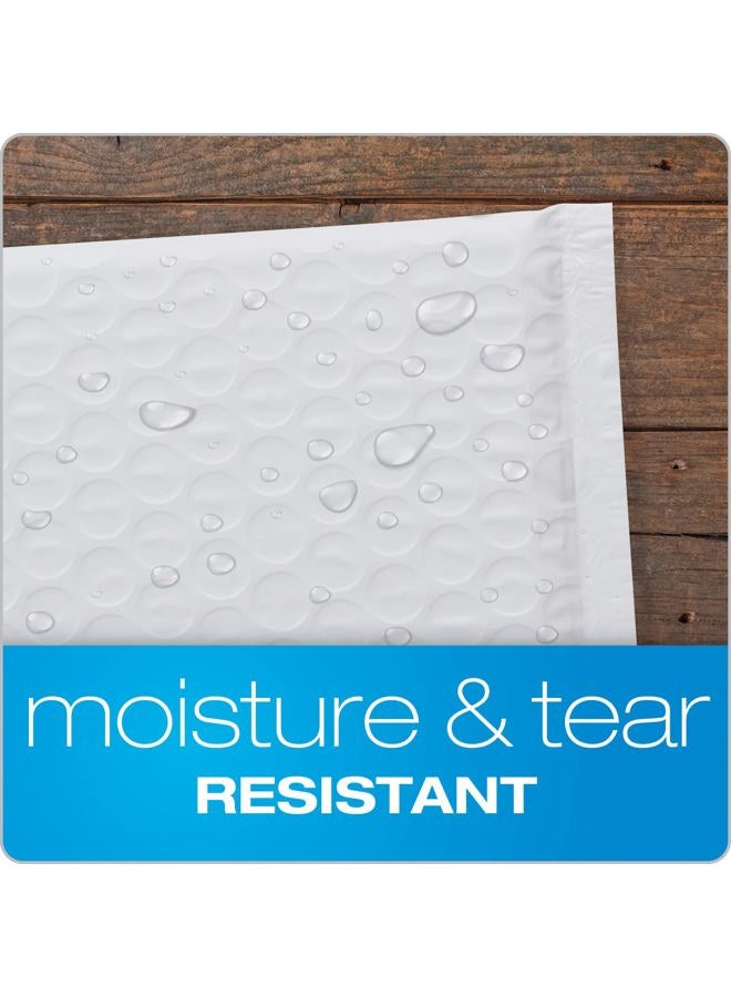 Quality Park Bubble Mailers, 8.25 x 11 Shipping Envelopes, Water Resistant White Poly Padded Envelopes, Redi-Strip Peel Off Closure, 25/Box (QUA85859) - Image 2