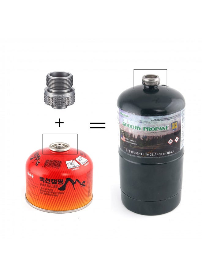 camping moon - Campingmoon Camping Propane Stove Adapter, Input: En417 Lindal Valve Canister, Output: Propane Gas Stove, Camping Propane Gas Canister to 1lbs Propane Tanks/MAPP Tanks Converter. Z20 - Image 1