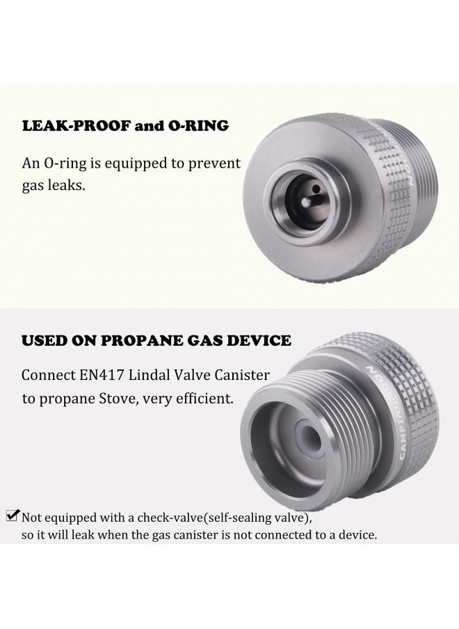 camping moon - Campingmoon Camping Propane Stove Adapter, Input: En417 Lindal Valve Canister, Output: Propane Gas Stove, Camping Propane Gas Canister to 1lbs Propane Tanks/MAPP Tanks Converter. Z20 - Image 1
