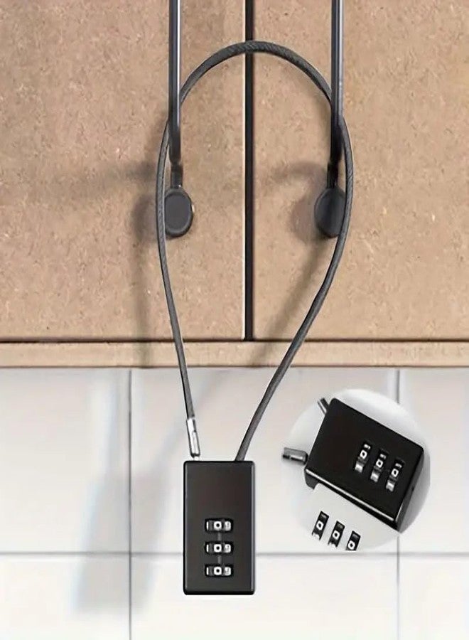 DEVMIT MALL Heavy Duty Metal Wire Luggage Lock, 3 Digit Combination, Flexible Steel Cable (1) - Image 4