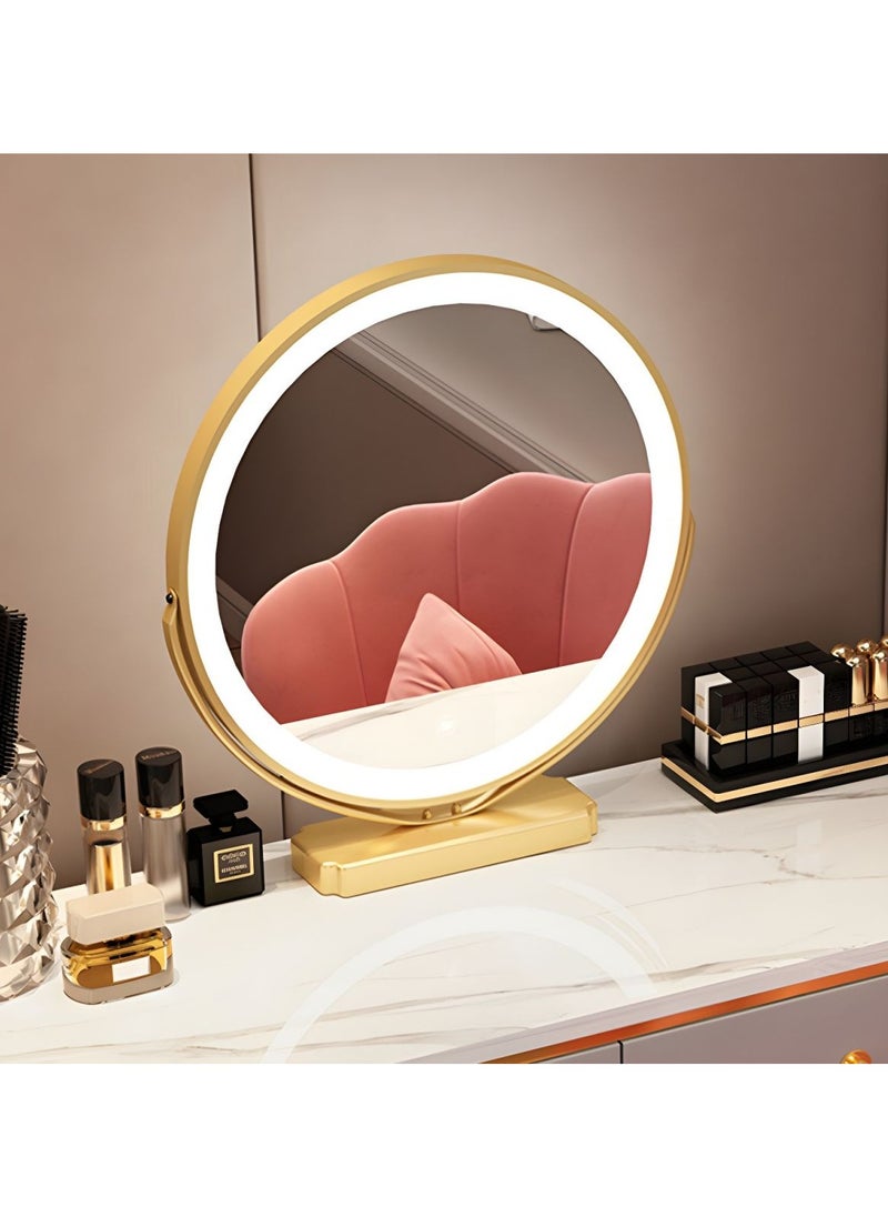 DubaiGallery Dressing Tables Home Vanity Desk, Makeup Vanity Set with Ergonomic Padded Stool, Dressing Table with LED Lighted Mirror for Girls Bedroom Furniture  - Image 4