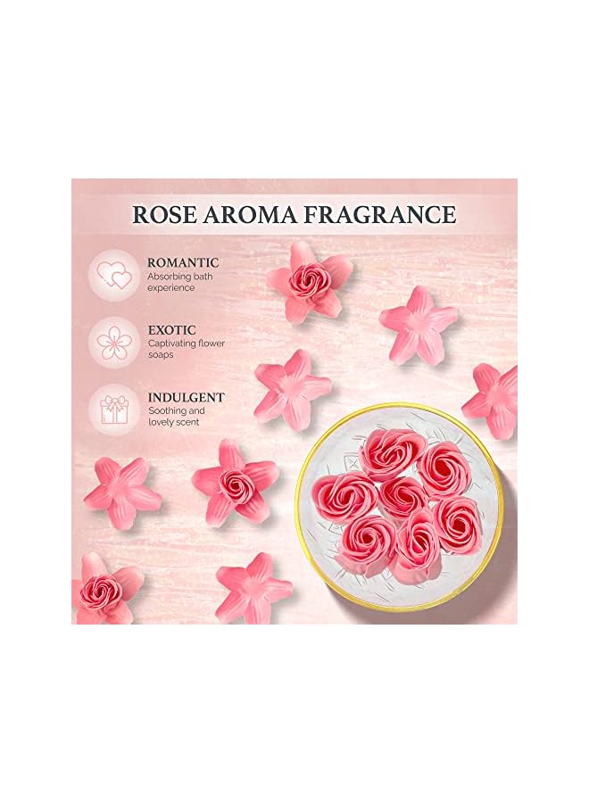 The Bros Scented Candles Bath Bombs Set, Gifts for Women, Birthday Gift for Her, 20pcs Set With Rose Scented Soap Flowers - Image 4