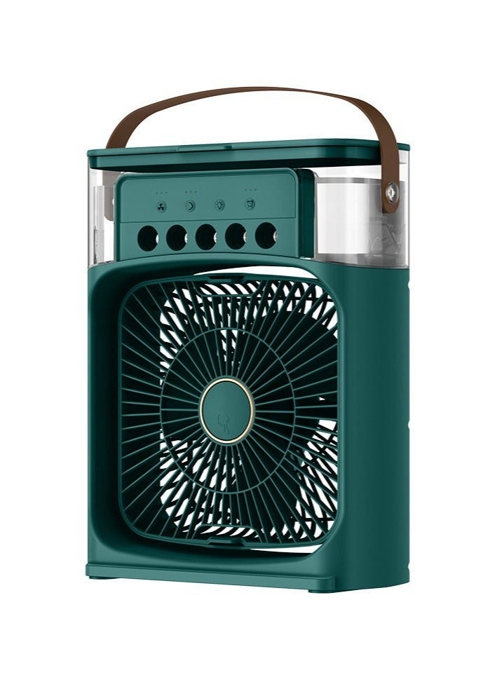 Portable Humidifier Fan AIr Conditioner Household Small Air Cooler Hydrocooling Portable Air Adjustment For Office 3 Speed Fan (Green)  - Image 1