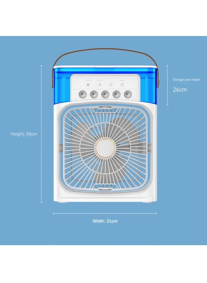 Portable Humidifier Fan AIr Conditioner Household Small Air Cooler Hydrocooling Portable Air Adjustment For Office 3 Speed Fan (Green)  - Image 3
