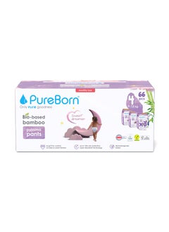 PureBorn Natural Bio-Based Baby Night Training Pyjama Pants Size 4 Star Print 3 x 22 Pants  - Image 1