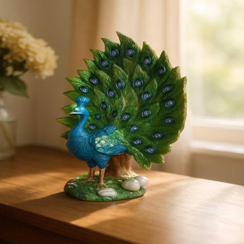 Chocozone Dancing Peacock Showpieces for Living Room Decorative Items for Bedroom Home Decor Items (27cm*24cm) - Image 1