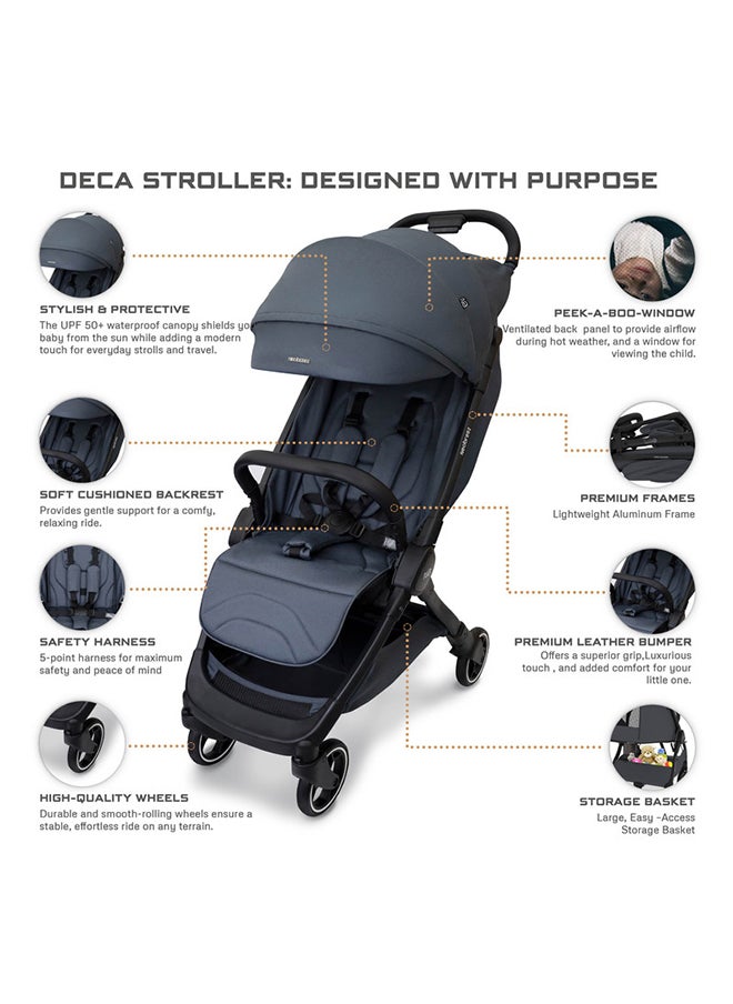neobreez DECA Compact Ultra-Lightweight Cabin Size Approved Baby/Toddler/Kids Stroller, Quick Fold Open Pushchair, Waterproof UPF 50+ Canopy, Gift Bag, Phone Holder And Toy Strap, 0-4yrs, 22kg, 3yrs Warranty  - Image 4