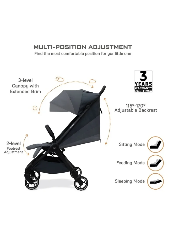neobreez DECA Ultra-Lightweight Cabin Size Approved Compact Travel Stroller,  Foldable Toddler Kids Baby Trolley, Quick Fold Open Pushchair, Waterproof UPF 50+ Canopy, 0-4yrs,  22kg,  3yrs Warranty