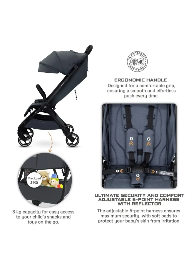 neobreez DECA Ultra-Lightweight Cabin Size Approved Compact Travel Stroller,  Foldable Toddler Kids Baby Trolley, Quick Fold Open Pushchair, Waterproof UPF 50+ Canopy, 0-4yrs,  22kg,  3yrs Warranty