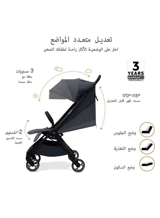 neobreez DECA Ultra-Lightweight Cabin Size Approved Compact Travel Stroller,  Foldable Toddler Kids Baby Trolley, Quick Fold Open Pushchair, Waterproof UPF 50+ Canopy, 0-4yrs,  22kg,  3yrs Warranty