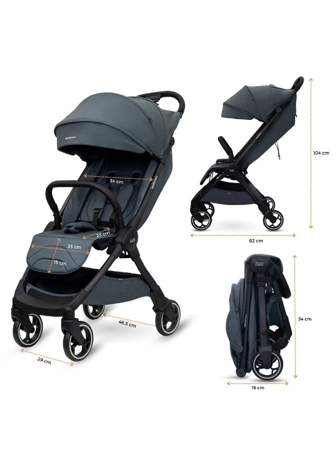 neobreez DECA Ultra-Lightweight Cabin Size Approved Compact Travel Stroller,  Foldable Toddler Kids Baby Trolley, Quick Fold Open Pushchair, Waterproof UPF 50+ Canopy, 0-4yrs,  22kg,  3yrs Warranty