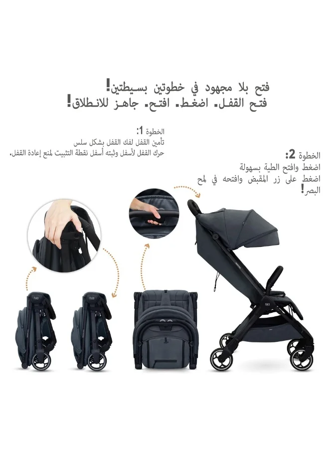 neobreez DECA Ultra-Lightweight Cabin Size Approved Compact Travel Stroller,  Foldable Toddler Kids Baby Trolley, Quick Fold Open Pushchair, Waterproof UPF 50+ Canopy, 0-4yrs,  22kg,  3yrs Warranty