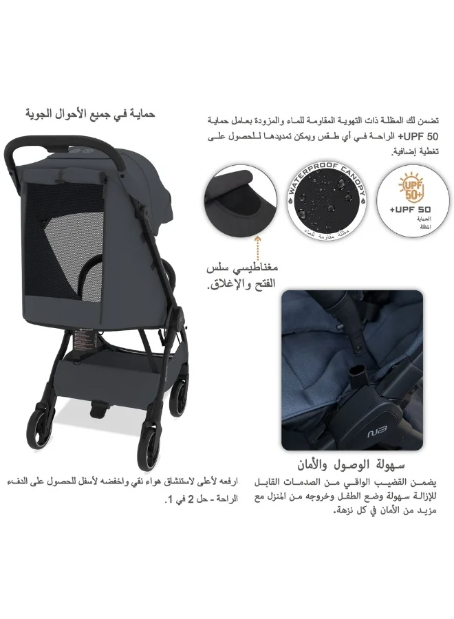 neobreez DECA Ultra-Lightweight Cabin Size Approved Compact Travel Stroller,  Foldable Toddler Kids Baby Trolley, Quick Fold Open Pushchair, Waterproof UPF 50+ Canopy, 0-4yrs,  22kg,  3yrs Warranty