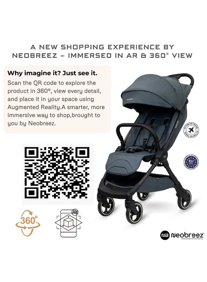 neobreez DECA Ultra-Lightweight Cabin Size Approved Compact Travel Stroller,  Foldable Toddler Kids Baby Trolley, Quick Fold Open Pushchair, Waterproof UPF 50+ Canopy, 0-4yrs,  22kg,  3yrs Warranty