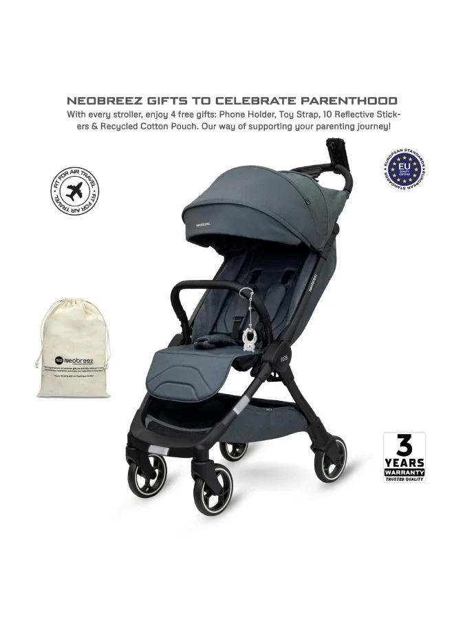 neobreez DECA Ultra-Lightweight Cabin Size Approved Compact Travel Stroller,  Foldable Toddler Kids Baby Trolley, Quick Fold Open Pushchair, Waterproof UPF 50+ Canopy, 0-4yrs,  22kg,  3yrs Warranty