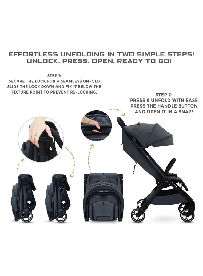 neobreez DECA Ultra-Lightweight Cabin Size Approved Compact Travel Stroller,  Foldable Toddler Kids Baby Trolley, Quick Fold Open Pushchair, Waterproof UPF 50+ Canopy, 0-4yrs,  22kg,  3yrs Warranty