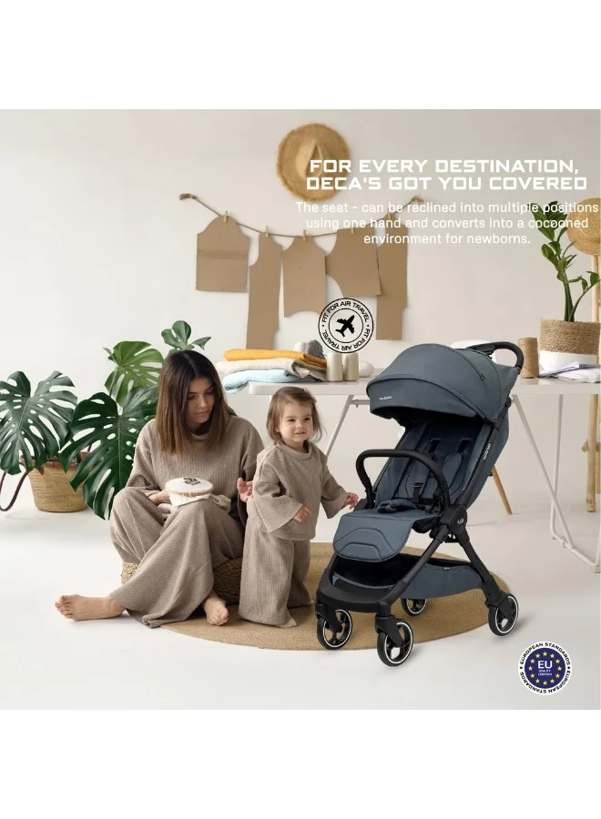neobreez DECA Ultra-Lightweight Cabin Size Approved Compact Travel Stroller,  Foldable Toddler Kids Baby Trolley, Quick Fold Open Pushchair, Waterproof UPF 50+ Canopy, 0-4yrs,  22kg,  3yrs Warranty