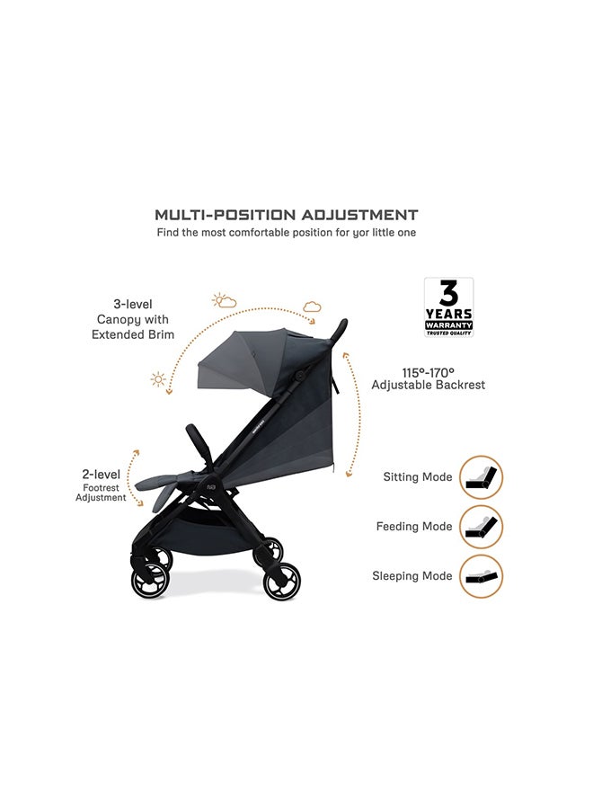 neobreez DECA Ultra-Lightweight Cabin Size Approved Compact Travel Stroller,  Foldable Toddler Kids Baby Trolley, Quick Fold Open Pushchair, Waterproof UPF 50+ Canopy, 0-4yrs,  22kg,  3yrs Warranty - Image 3