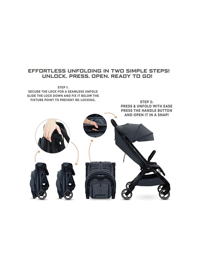 neobreez DECA Ultra-Lightweight Cabin Size Approved Compact Travel Stroller,  Foldable Toddler Kids Baby Trolley, Quick Fold Open Pushchair, Waterproof UPF 50+ Canopy, 0-4yrs,  22kg,  3yrs Warranty - Image 2