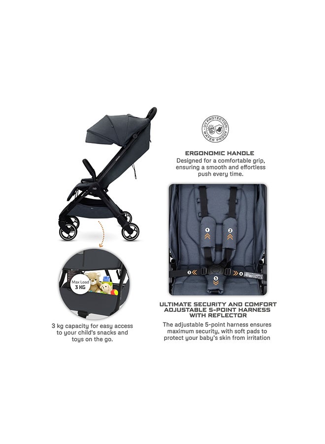 neobreez DECA Ultra-Lightweight Cabin Size Approved Compact Travel Stroller,  Foldable Toddler Kids Baby Trolley, Quick Fold Open Pushchair, Waterproof UPF 50+ Canopy, 0-4yrs,  22kg,  3yrs Warranty - Image 4