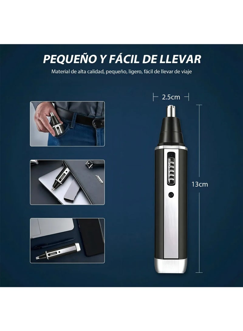 YOUGE Portable Nose Hair Trimmer (Painless & Precision), Electric Nose Hair Trimmer, 4 in 1 Nasal Hair Cutter with IPX7 Waterproof,Dual Edge Blades Clipper for Easy Cleansing Shaving & Hair Removal (Black) - Image 2