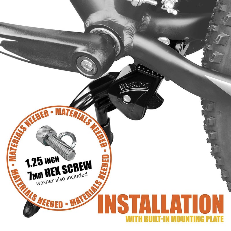 BV Bike Stand for 24"-28" - Adjustable & Foldable Bike Kickstand with Stable Double Leg & Chain Protection - Easy to Mount Kickstand for Adult Bike - Durable Design for City, Trekking & Mountain Bike - Image 4