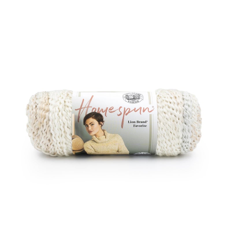 Lion Brand Yarn Homespun Yarn, Soft Bulky Yarn for Knitting, Crocheting, and Crafting, 1 pack, Pearls - Image 1