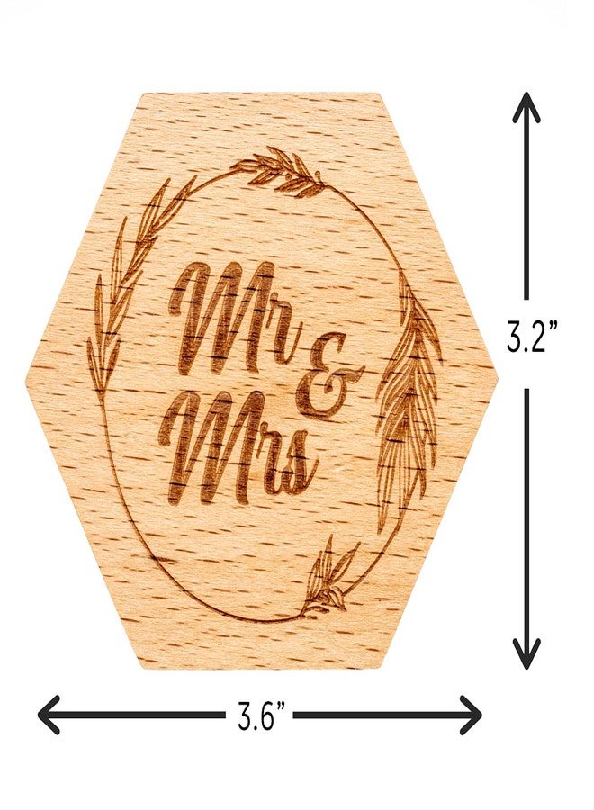 Strova Mr. and Mrs. Wedding Ring Box - Unique Rustic Wooden Hexagon Designed for Proposal, Ceremony, Bearer, Display or Jewelry Organizer Storage - Decorative, Vintage Wood Ring Box for Couples - Image 5