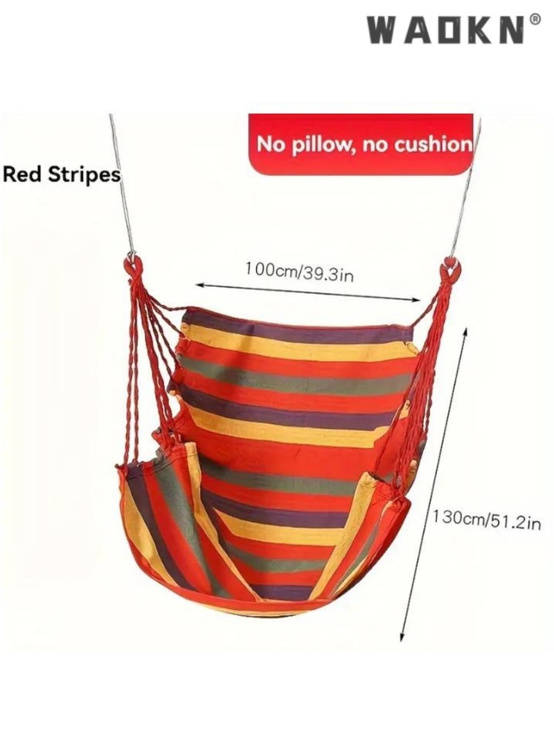 دبليو أيه أو كي أن كرسي هزاز مع أرجوحة مخططة حيوية مثالية للاسترخاء في الهواء الطلق في الفناء الخلفي أو في الأماكن المغلقة . يتمتع الكبار والأطفال ، قماش من القطن دائم ، مع الحمولة القصوى 300 جنيه ( 136 كجم ) ، بما في ذلك حقيبة يد - Image 3