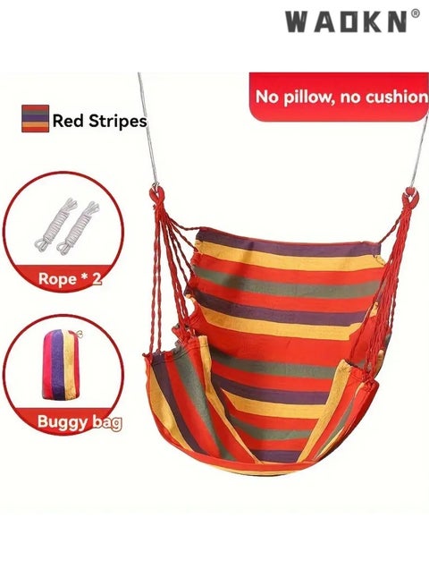 كرسي هزاز مع أرجوحة مخططة حيوية مثالية للاسترخاء في الهواء الطلق في الفناء الخلفي أو في الأماكن المغلقة . يتمتع الكبار والأطفال ، قماش من القطن دائم ، مع الحمولة القصوى 300 جنيه ( 136 كجم ) ، بما في ذلك حقيبة يد