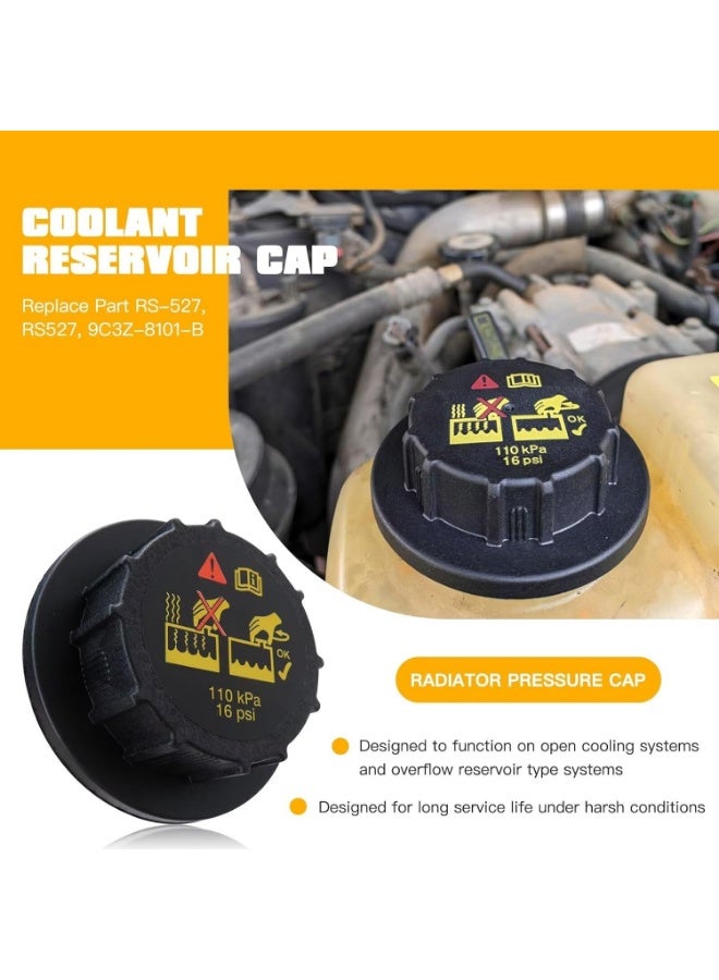 Radiator Pressure Cap, 9C3Z-8101-B, 9C3Z8101B,Coolant Reservoir Cap Replace RS-527, RS527,Fit for Ford 6.0 7.3 Powerstroke - Explorer F150 F250 F350 Mustang Taurus, Lincoln, Mercury - Image 2