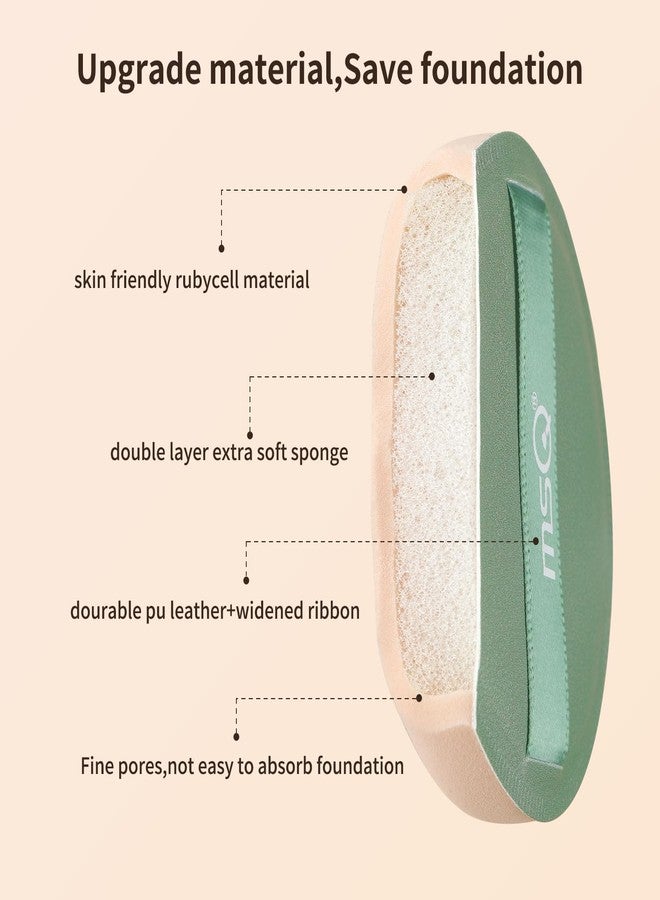 ام اس كيو مجموعة إسفنجات مكياج MSQ مكونة من 5 قطع لكريم الأساس، والكونسيلر، والبودرة، إسفنجات ناعمة مثلثة الشكل لمزج البودرة، إسفنجة مزج خالية من اللاتكس لتوزيع المكياج السائل والكريمي والبودرة بسلاسة ودون عيوب، 2.75 بوصة، أخضر - Image 4