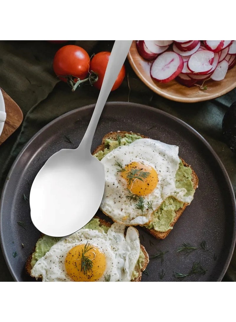 Huitich 5 Piece Stainless Steel Kitchen Utensil Serving Spoon Set Silver - Image 4