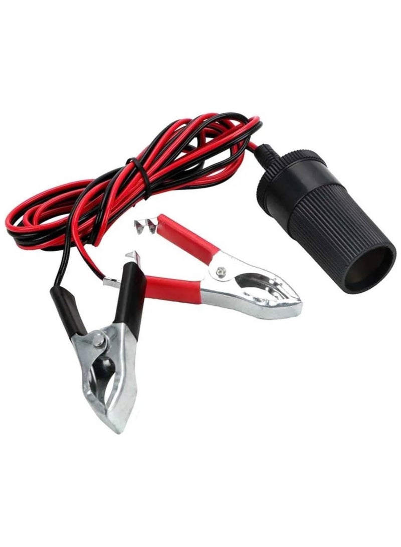 SOLDOUT Cigarette Lighter Female Socket Car High Power Pure Copper Battery with Alligator Clip 12V 24V 220W Car Socket Plug  - Image 1