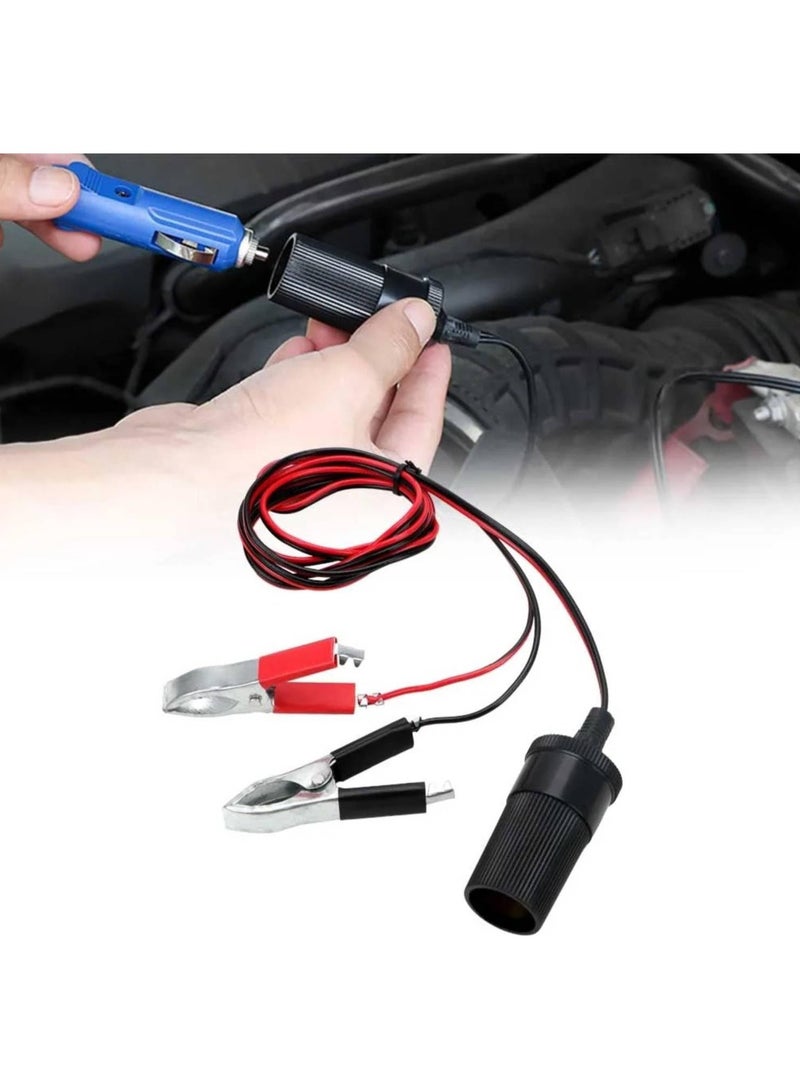 SOLDOUT Cigarette Lighter Female Socket Car High Power Pure Copper Battery with Alligator Clip 12V 24V 220W Car Socket Plug  - Image 2
