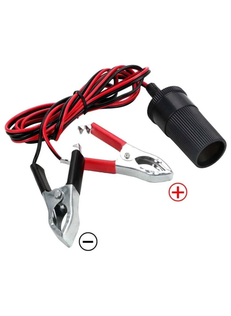 SOLDOUT Cigarette Lighter Female Socket Car High Power Pure Copper Battery with Alligator Clip 12V 24V 220W Car Socket Plug  - Image 4