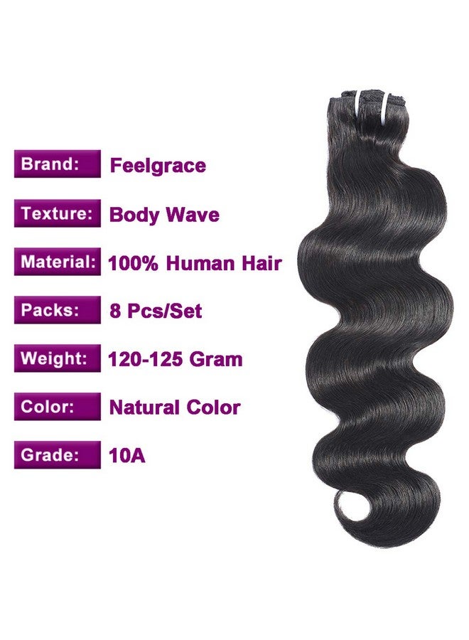 Feelgrace Body Wave Clip in Hair Extensions Human Hair 8Pcs/125g Triple Weft Long Wavy Clip ins Remy Hair Extensions for Women and Girls 20 Inch - Image 5