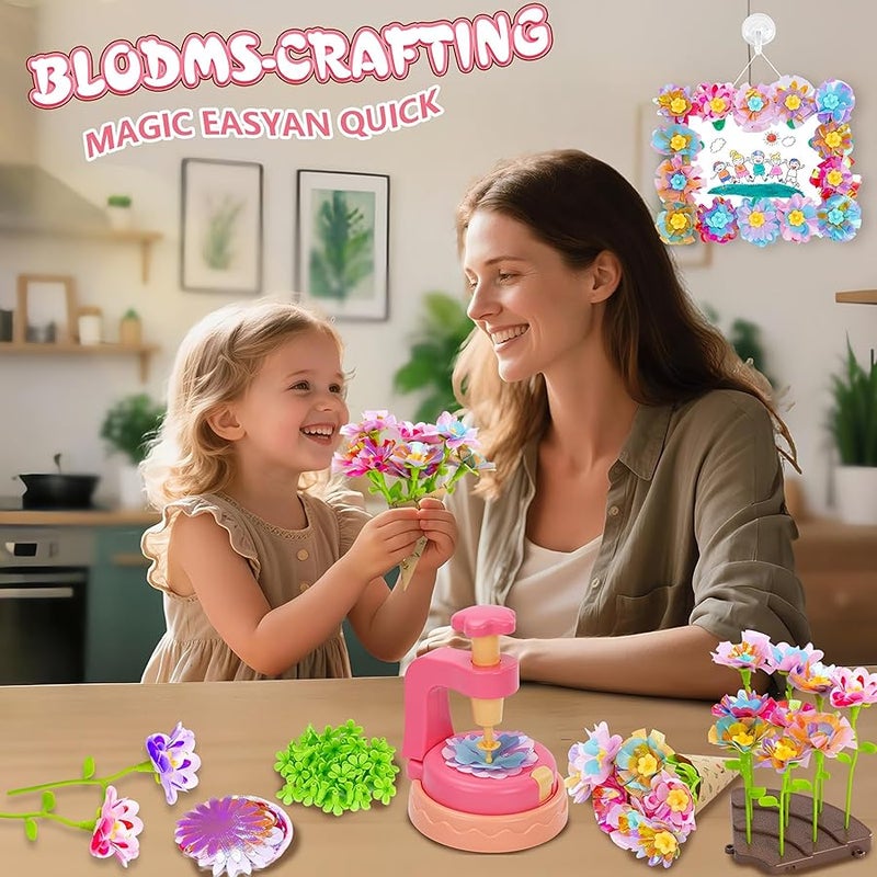 FANKRUAI Fabric Flower Bouquets Toys Diy Craft Kits Toys for Kids Arts and Crafts for Kids Ages 4-5-6-7-8-10-12 Year Old Girl Birthday Gifts Making Bouquets Little Girl Kid's Gardening Set (DIY Flower Set) - Image 2