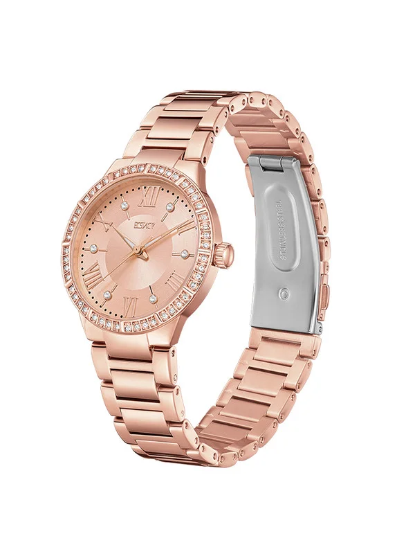 إكستاسي Ecstacy E23514-RBKK Women Analog Display Watch & Stainless Steel Strap Rose Gold