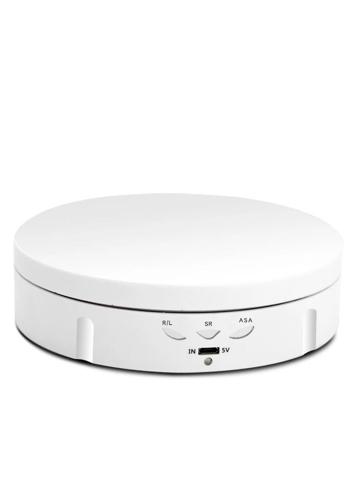 Xria 14.6cm 360 Degree Electric Rotating Turntable Display Racks Stand with USB-C Charging Portfor Products Photography Studio Shooting(White) - Image 1