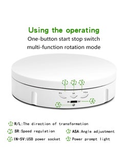 Xria 14.6cm 360 Degree Electric Rotating Turntable Display Racks Stand with USB-C Charging Portfor Products Photography Studio Shooting(White) - pzsku/ZD581A8DFB70E0BEBC2B1Z/45/_/1734619552/3871f69d-a07c-4259-86e5-e0df1808918e