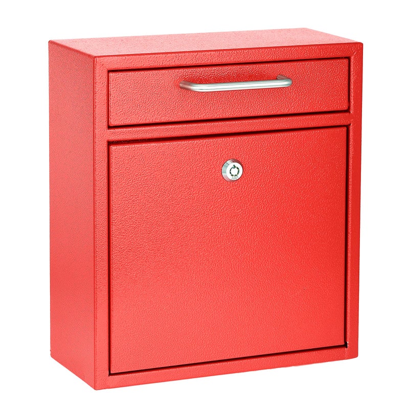 AdirOffice Wall Mount Mailbox  Mailbox with Lock and Keys Durable Wall Mounted Locking Mailbox and Cash Drop Box for House Apartments and Bussiness After Hours Deposits